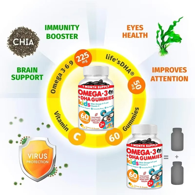 Omega 3 Fish Oil - Caramelle gommose vegetariane Omega 3, adatte