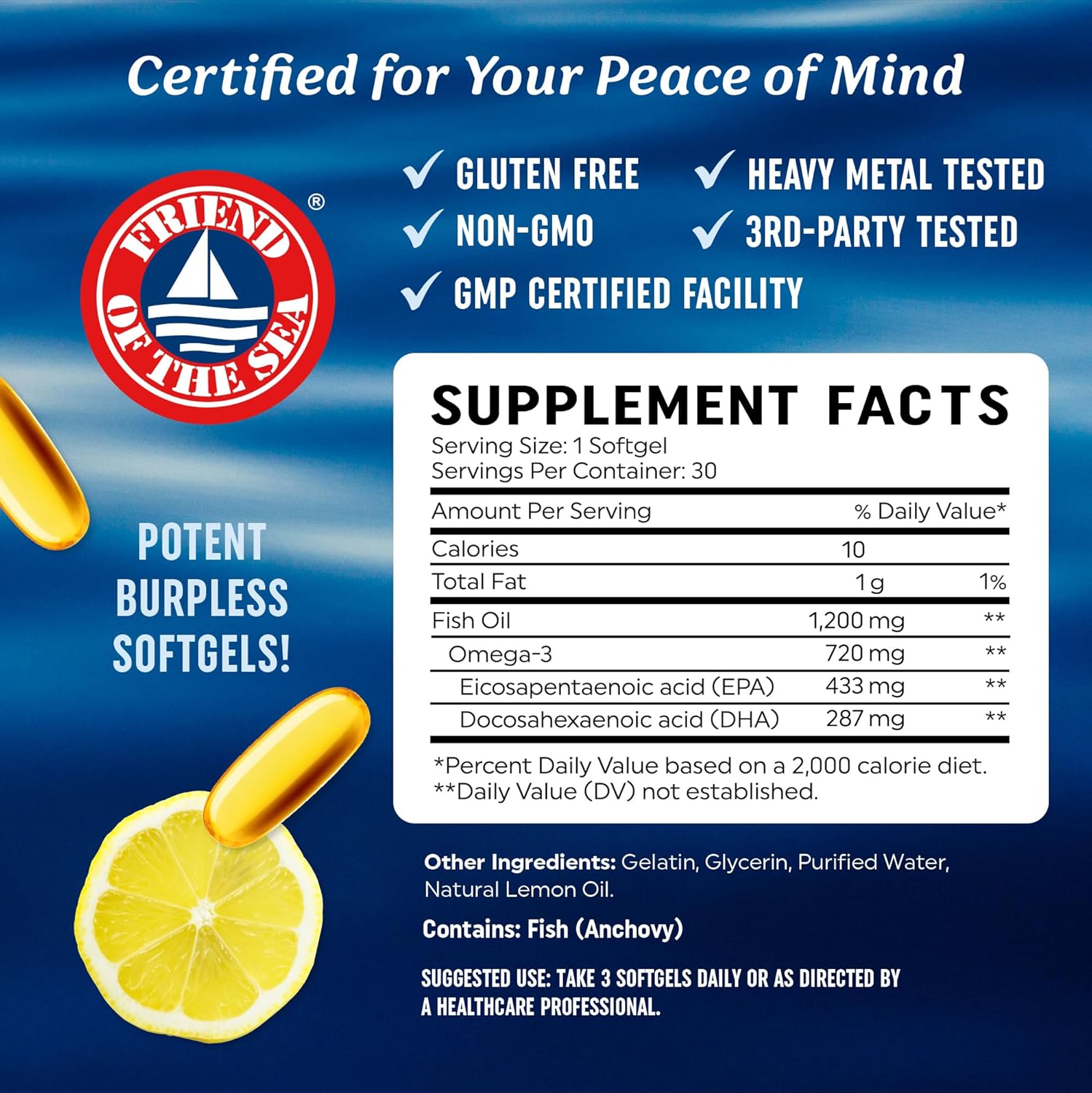 Olio di pesce Omega 3 - Suppor - Omega 3 Fish Oil recensione e prezzo